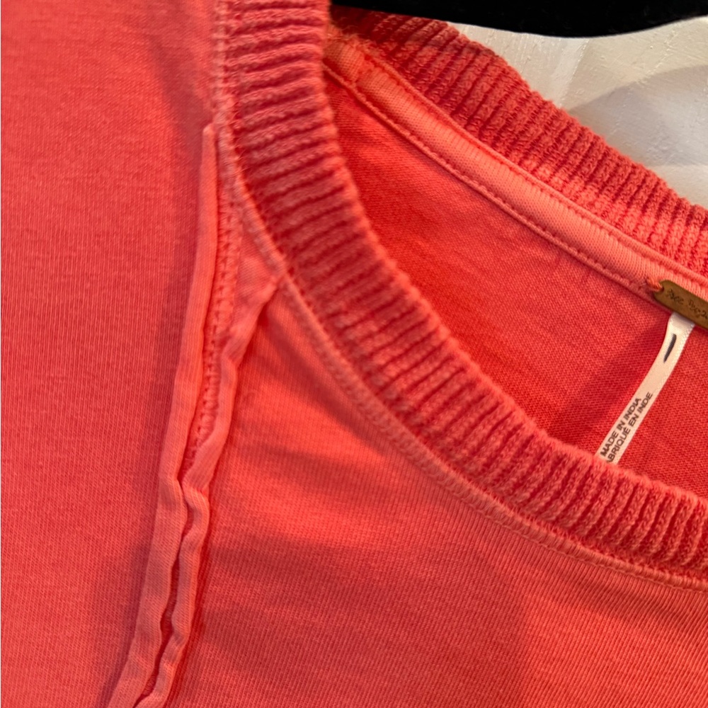 Free People Table For Two Bright Coral Top *NEW WITHOUT TAGS* - Picture 9 of 15
